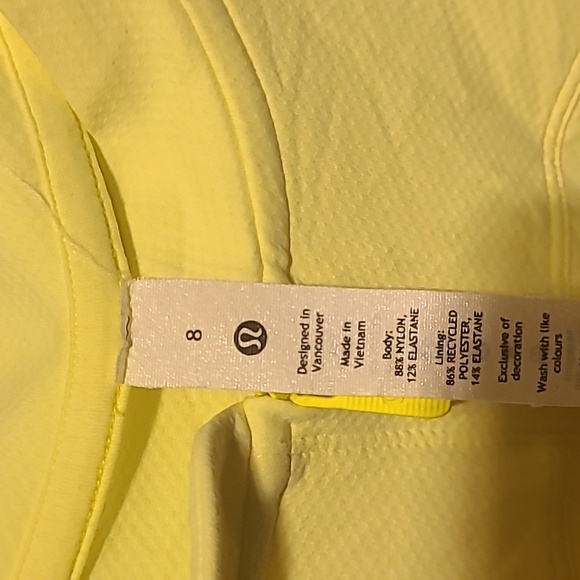 lululemon Front Zip Mock Neck Tennis Tank- Size 8 highlight yellow - Picture 4 of 6